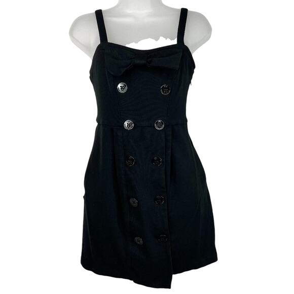 Armani Exchange Black Big Button Micro Mini Dress Small - Picture 1 of 15